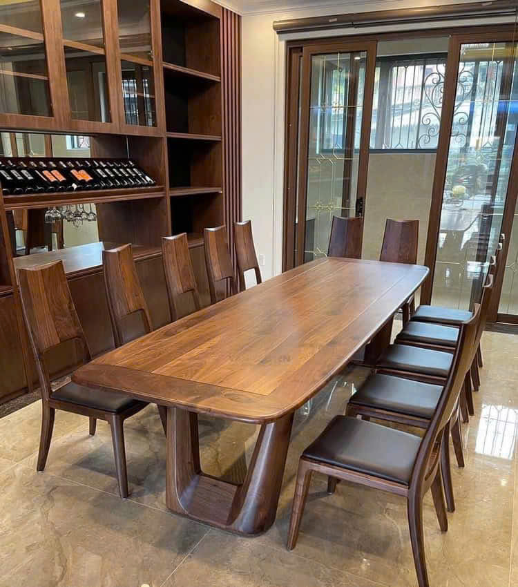 Bộ bàn ăn đẹp gỗ tự nhiên giá tốt, sản xuất trực tiếp