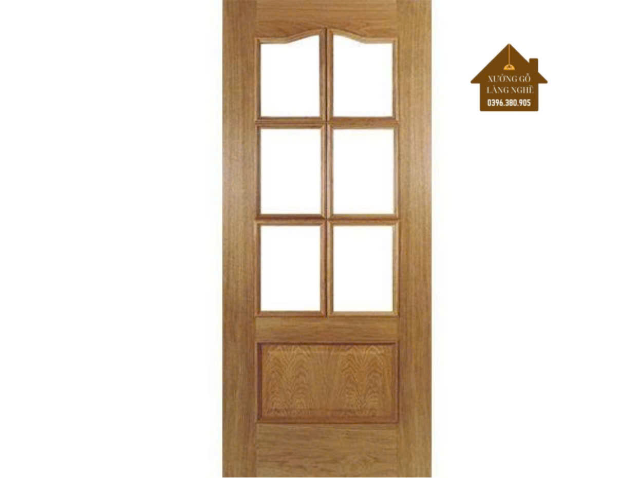 Cửa gỗ tự nhiên phối kính