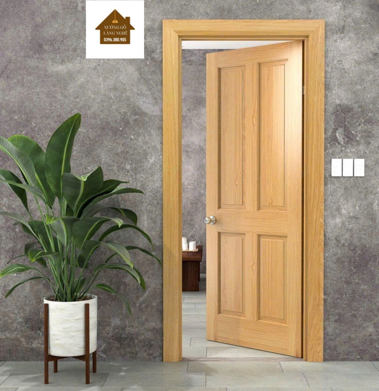 Cửa gỗ tự nhiên đẹp sang trọng